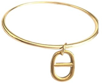 Générique Jonc or 6cm maille chaine d'ancre marine, Bracelet femme acier inoxydable doré, idee cadeau femme anniversaire, jonc 6cm petit poignet taille S