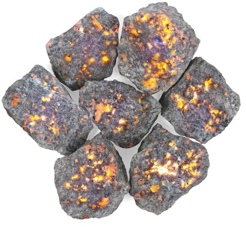 500g Piedras de Yooperlite en Bruto a Granel, Cristales Naturales | Piedras y Cristales para Pulido, Minerales de Colección, Meditación, Decoración del Hogar
