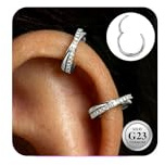 Adramata 2Pcs G23 Titan Helix Piercings Hypoallergen Conch Piercing Ring Klappbarer Septum Nasenpiercing Klein Ohrringe Creolen Gold/Silber Cartilage Rook Daith Tragus Piercing Ohr