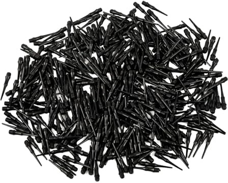 CeoxThao 200 Piezas Puntas de Dardos de Plástico para Cabeza, Diseño Espiral Negro con Rosca 2BA, Durabilidad para Mejorar Habilidades y Estilo en el Juego, Puntas de Dardos Flexibles
