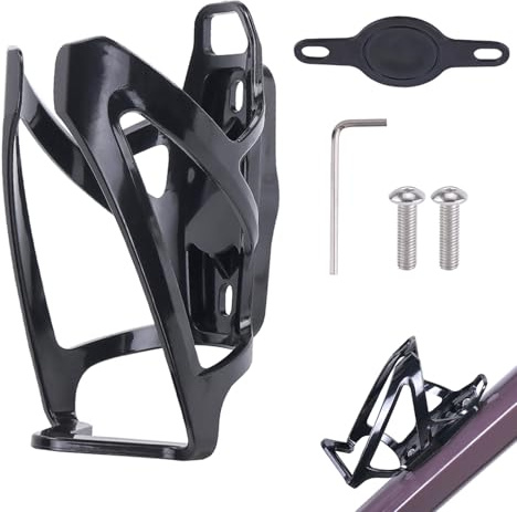 Portaborraccia per Bici con Vano Nascosto per Tracker, Supporto Bevande in PC Resistente, Compatibile con Borracce 55-70mm, Viti e Chiave Incluse, per MTB Rennrad, Nero