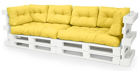 Spatium Cojines para palés/europalé/palets, Set, 20 cm de Espesor (Set B, Amarillo)