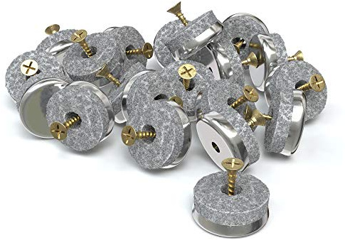 EAZY CASE Filzgleiter rund mit Schraube, 20 Möbelgleiter im Set I Perfekter Bodenschutz, Stuhlgleiter, 25mm I Schutz für Möbel, Stühle, Parkett, Laminat, Dielen