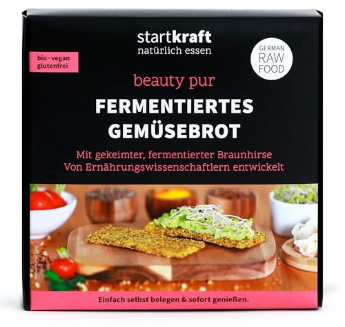 startkraft Fermentiertes Gemüsebrot 175g - Rohkost Brot mit fermentierter & gekeimter Braunhirse - 100% vegan & glutenfrei