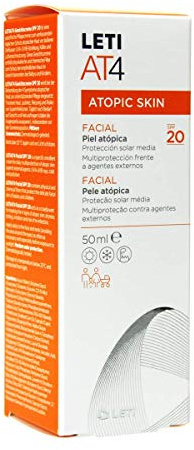 Leti At-4 Gesichtscreme SPF20 für atopische und trockene Haut, 50 ml