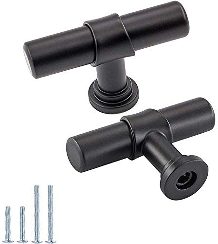 Goldenwarm 20Pcs Black Round Cabinet Handle Black Drawer Knobs Black Handles Modern Cabinet Knobs Single Hole Cabinet Door Knobs for Bathroom Cabinets