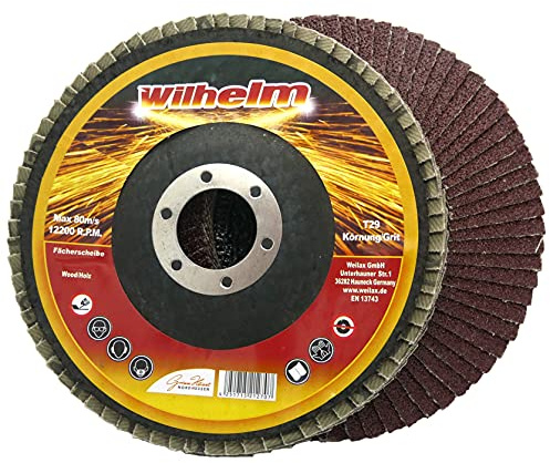 30 x Wilhelm A120 Fächerscheiben 125mm für Holz Metall Stahl (außer Edelstahl, Kunststoff Lamellenscheibe INOX