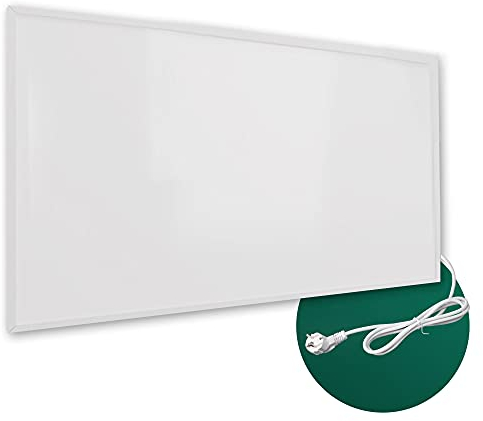 Ecowelle Infrarotheizung Classic Weiß 1200 Watt + 10 Jahre Garantie + Made in Germany + Doppelter Überhitzungsschutz