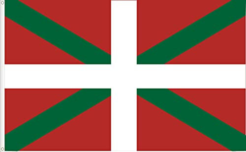 BANDIERA DEI PAESI BASCHI, IKURRINA, QUALITÀ RASO. DIMENSIONI GRANDE 150X90 CM