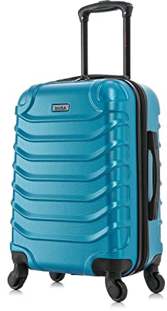 InUSA ENDURANCE Luggage with Spinner Wheels | Durable Lightweight Hardshell Suitcase, Spacious Travel Bag with Handle and Trolley | 20-Inch Carry On Small Luggage | Teal