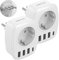 VINTAR 2PC Adaptateur Prise Italie, 5 en 1 Adaptateur de Voyage avec 3 USB Ports et 1 USB-C Port, Europe FR 2 Broches vers ITA 3 Broches pour Italie, Maldives, Chili, Uruguay, Certification CE Type L