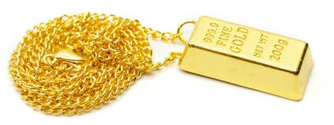 Miniblings Goldbarren Halskette 60cm vergoldet | In Berlin von Hand montierte, mit Gold und Barren, auch als Mitbringsel geeignet