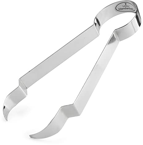 NKlaus Kohlezange Edelstahl, 17cm, Silber, für Shisha, Herz, Grill, 1 Stück
