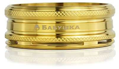 Mata Leon BABUSCHKA Premium Shisha Kohleaufsatz aus Edelstahl in gold mit Cuts | Heat Management, rostfreier Edelstahl, Edles Design, Platz für bis zu 3 26mm Kohlen