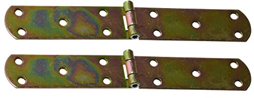 BRESKO Kistenband Scharniere Möbelband Möbelscharniere Tischband Truhenband Beschlag gelb galvanisiert verzinkt (2 Stück - 250x38 mm)