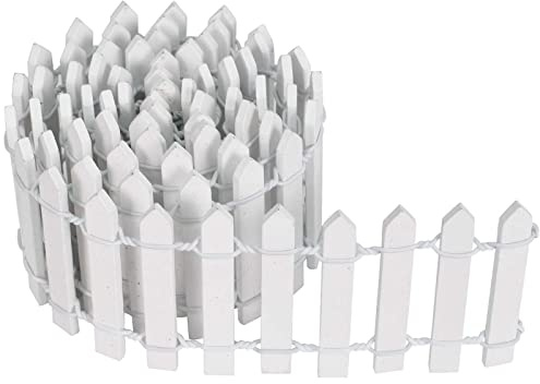 Miniature Wooden Fence White Mini Wooden Borders 90 x 5 cm Miniature Fence for Fairy Garden Terrarium Doll House Garden Bonsai Micro Landscape Accessories