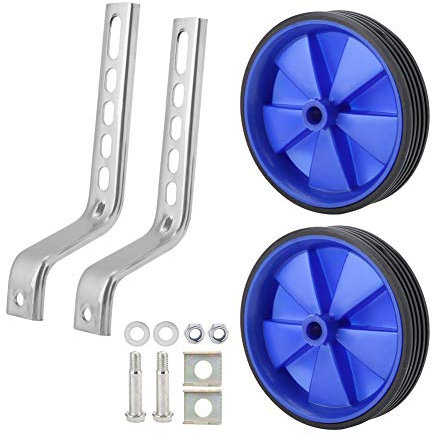 Yuecoom 2 Stück Fahrrad-Stützräder, verstellbare Trainingsseitenräder Stabilisator für Kinder 12-20 Fahrradbalance (Blau)