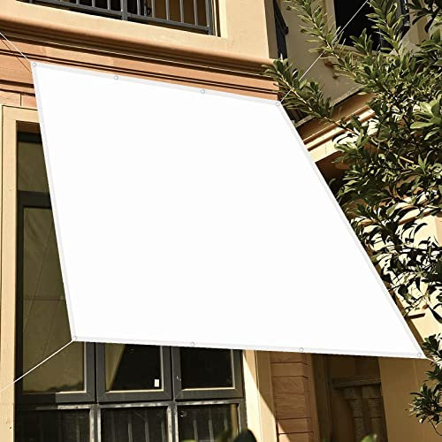 Imperméable Toile Ombrage 1.8 x 3.2 m Résistant Aux Intempéries UV Filet dombrage Voile Solaire avec œillets avec Le Kit de Fixation pour Patio & Terrasse Jardin, Blanc