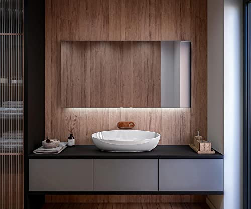 FORAM Badspiegel mit Beleuchtung - Led Spiegel Bad - 160x90 - Badezimmerspiegel Nach Maß - auf Individuelle Bestellung Gefertigt - Modernes Design - Ohne Rahmen