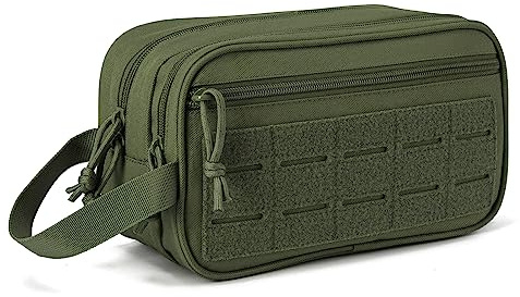 QT&QY Bolsa Táctica de Aseo y Kit de Higiene Militar EDC, Molle para Hombres - Kit de Afeitado con Bolsas de Ducha