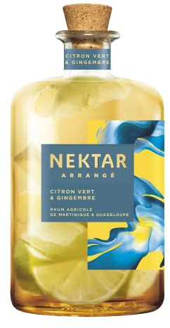 Nektar Rhum Arrangé Citron Vert et Gingembre - Origine France - 70cl