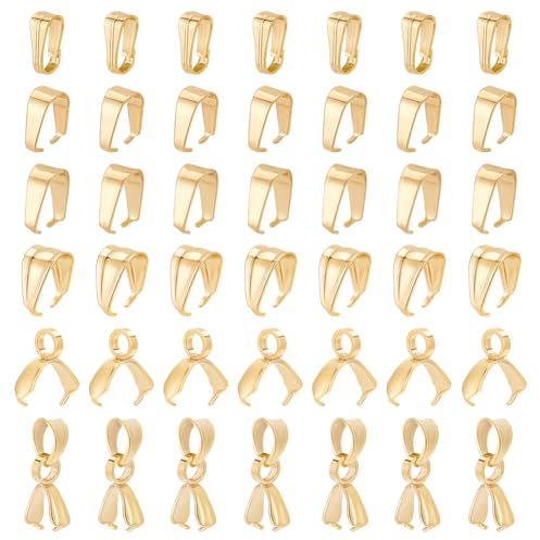 UNICRAFTALE 90 Unids 6 Estilos Clips de Pellizco de Acero Inoxidable Cierre Pellizco de Hielo Fianzas Doradas Broche de Gancho Gancho Colgante Cierre de Clip Cierres de Conector de Metal Colgantes