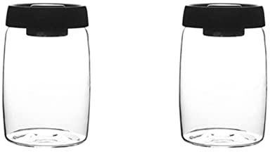 Haopeuk 2X Kaffee Bohnen Vorrats Behälter Glas Vakuum Dose Versiegelte Nordische Küche Vorrats Behälter Snack Tee Milch Pulver Vorrats Behälter L