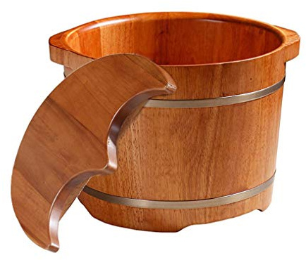 Pediküre-Fußbadewanne, manuelles Massagefass-Fußbad, Badezimmer-Zubehör-Fußbad, Sauna-Eimer aus reinem Holz, Fußbad-Spa-Schüssel zur Stresslinderung der Füße (Farbe: Braun, Größe: 40