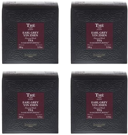 Lot de 4 - Dammann Frères Thé Earl Grey Yin Zhen - 50 Sachets Cristal
