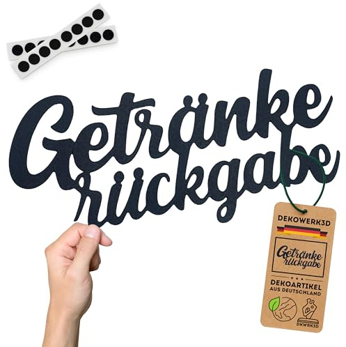 DKWRK3D Getränkerückgabe WC Schild Klebend - Kunststoff Deko Toilette Wandtattoo - Türschild Männer - WC Deko Türaufkleber - Gäste Badezimmer Dekoration - Bad Aufkleber - Toilettenschild (L)