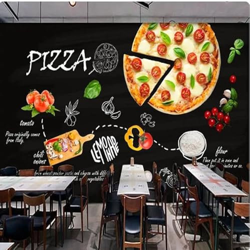 vsdhlsidgl Tapete Schwarz Handgemaltes Fast Food Restaurant Hintergrund Tapeten Für Wände 3 D Wandbild,3D,400x280cm