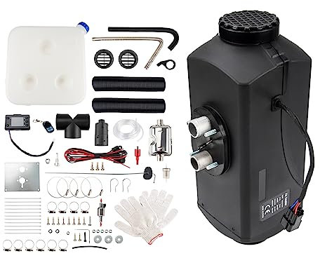 HALOYWB Chauffage Diesel 12 V 5 KW, Chauffage de stationnement adapté pour Camping-Car, Garage, remorque de Voiture, Camion, Bateau, Camping-Cars, Chauffage Diesel à Chauffage Rapide, Noir foncé