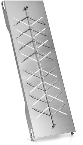 onlyfire Tabla de Salmón de Acero Inoxidable, Extra Ancho 19cm Ahumadores de Salmón, Tabla para Ahumar con Inclinación Ajustable, Accesorios de Barbacoa para Braseros, Parrilla de Carbón