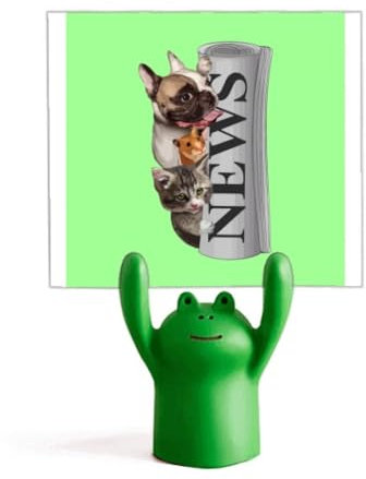 Roll Newspaper Pet Group Art Deco Fashion Memo Holder Cartoon Animal Frog Stand Decoration