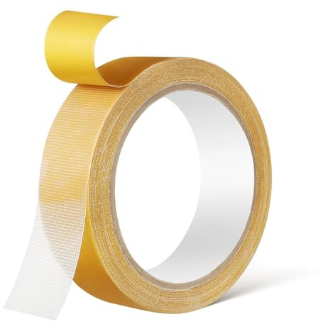 jojofuny Nastro Biadesivo Largo 30mm x 10m, Rotolo Resistente Per Tappeti e Tende, Adesivo Doppio Lato Ad Alta Tenuta Per Fissaggi Durevoli