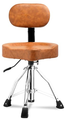 BOSTEU Drum Throne with Backrest, Hydraulic Adjustable Height Drum Chair for Adult Drummers Guitar Players