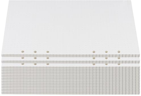 CHUENKUK 12 Packungen A5 Papier Gepunktet, 6 Löcher 540 Blätter Refill Paper, 100g Dotted NachfüLlpapier für Ringbuch, Organize, Tagbuch, Skizze, Malerei