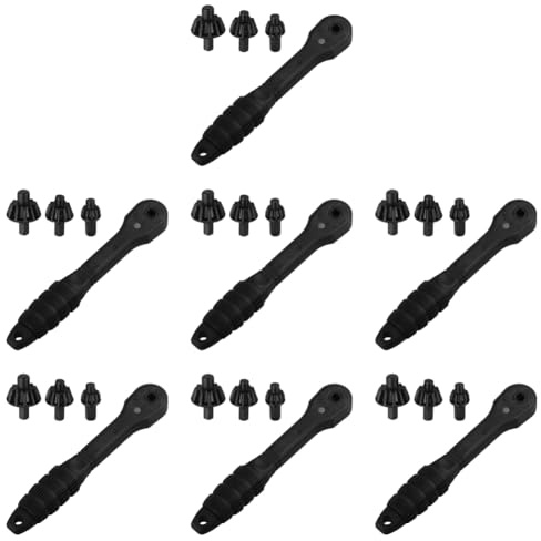 Kexpery - Llave de portabrocas (2 en 1, herramienta de repuesto, llave de trinquete, universal, para taladros, con 3 cabezales