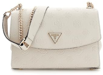 GUESS borsa a tracolla Cresidia II Convertible Xbody Flap Bag Cream White Logo avorio