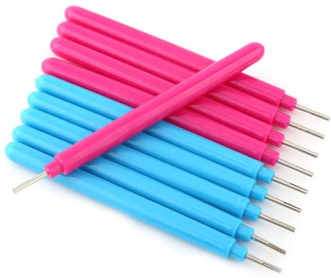 Praktische Quilling-Werkzeuge aus Papier Zum Basteln Schöner Formen, Griffiger Griff, 10-teiliges Quilling-Stift-Set, Blau und Rosenrot