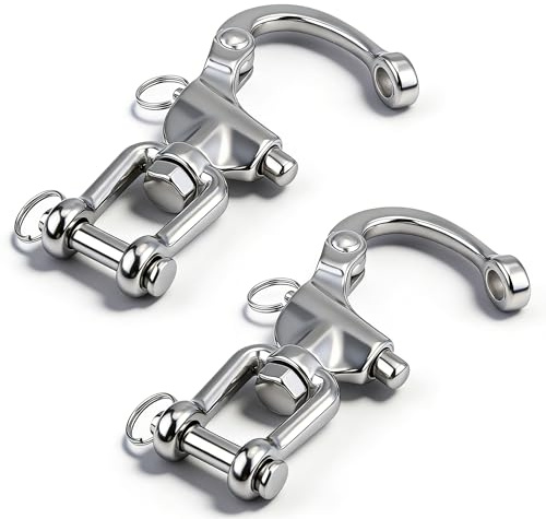 Tomedny Broche Giratorio, 1 par de grilletes de mandíbula giratorios de Acero Inoxidable Resistentes para Aparejos de Vela, herrajes para veleros (128mm)