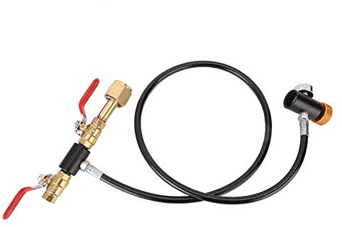 BOROCO CO2 Refill Adapter with Hose Premium Stainless Steel CO2 Cylinder Adapter with Pressure for Soda Tank Refill W21 8 14 EU Thread 36in Hose