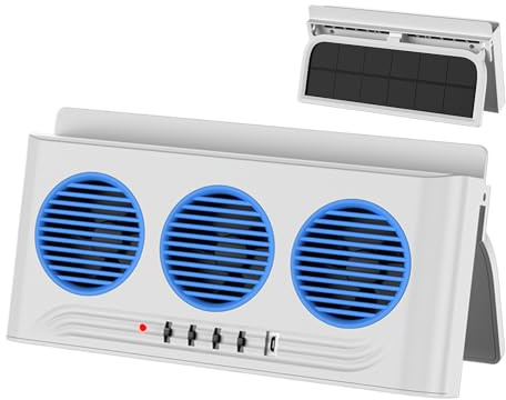 Genérico Ventilador Solar para Coche - Enfriador de Aire con Luz para Salidas de Ventilación - Extractores Solares para Ventanilla | para Furgoneta SUV Camión Autocaravana Carretera Viajes Diarios