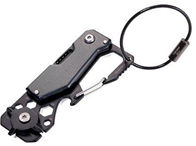 TROIKA TOOLINATOR - KTL25/TI - Mini-Werkzeug - 10 Funktionen - Taschenmesser, Karabiner, Flaschenöffner, Schraubendreher, Sechskantschlüssel, ...- Edelstahl - titanfarben - das ORIGINAL von TROIKA