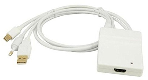 Aukson A-L07D Mini DisplayPort + USB + Toslink auf HDMI Adapter-Kabel – 4K Mini DisplayPort 1.2 auf HDMI, DVI, VGA für TV, Beamer, MacBook – Unterstützt 4K UHD Auflösung