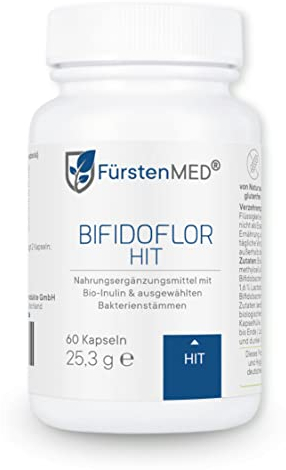 FürstenMED® Bifidoflor HIT - Lactobacillus und Bifidobacterium Kapseln bei Histaminintoleranz - 60 magensaftresistente Kapseln mit Inulin - Laborgeprüft, Vegan und Ohne Zusatzstoffe