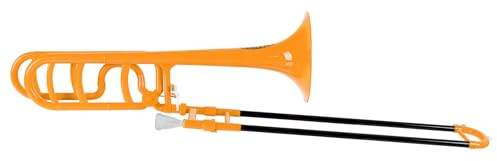 Classic Cantabile MardiBrass ABS Kunststoff Quart-Posaune - Bb/F-Stimmung - Fiberglas-Zug - 850g leicht - Bohrung: 13,9 mm - inkl. Mundstück und Gigbag - orange