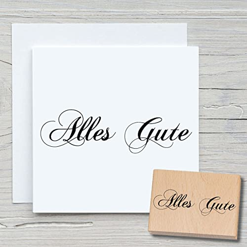 NEWSTAMPS Stempel Alles Gute Motivstempel aus Holz & Gummi zum Karten basteln, Holzstempel, Geburtstag, Happy Birthday, Sprüche, Spruchstempel, Scrapbook, Textilstempel, Deko
