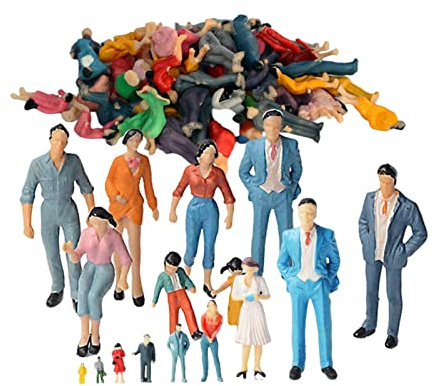 Sharplace 1/50 Personnages de Miniature avec Accessoire, Figurine pour Modélisme, Diorama - 20 pièces 1/50