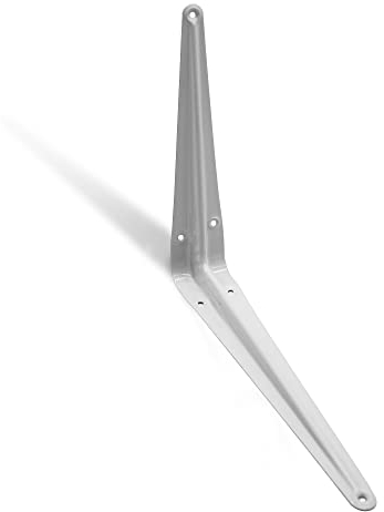 DOJA Barcelona | Escuadras Blancas para Estanterias | 4 Soportes | 17,5 x 12,5 cms | Escuadras Metalicas Blancas | Soportes para Estantes | Apoyo estanteria Flotante | Decoracion Hogar, Pared...